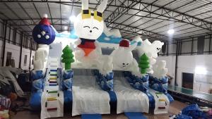 China Attractive Ice Theme Kids Bouncy Castle With Rabit Inflatable Slide factory