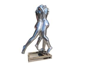 China Modern Art Forged Stainless Steel Hand Sculpture Mirror Polished factory