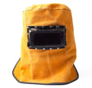 China Heat Resistant Breathable Welding Helmet Protection Mask With Lens Leather Mask factory