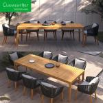 Waterproof Cushioned Teakwood Dining Chair Set for Modern Hotel Outdoor