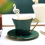 Custom Afternoon Drinkware Luxury Gold Plated Ceramic Cup with Saucer Wholesale