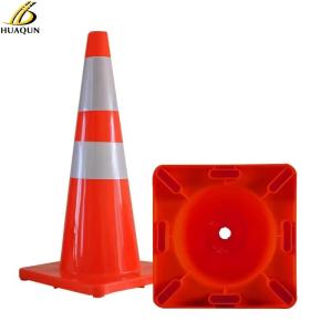 China Flexible Orange Highway Cones PVC Custom Traffic Cone For Effective Warning factory