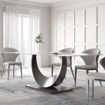 Modern Rectangular Dining Table Chair Sets Nordic Marble Top Dining Set