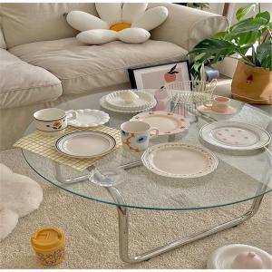 China Hollow Structure 12mm Clear Tempered Glass Tabletop for Chic Living Room Dining Table factory