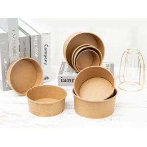 China Disposable Soup Bowls Compostable Salad Bowls With Lids 36oz on sale