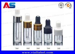 China 4ml / 5ml Dropper Bottle Glass Vials With Screw-On Cap For Storing Pharmacy Oils factory
