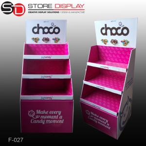 China bespoke chocolate floor display shelf stand with three tiers factory