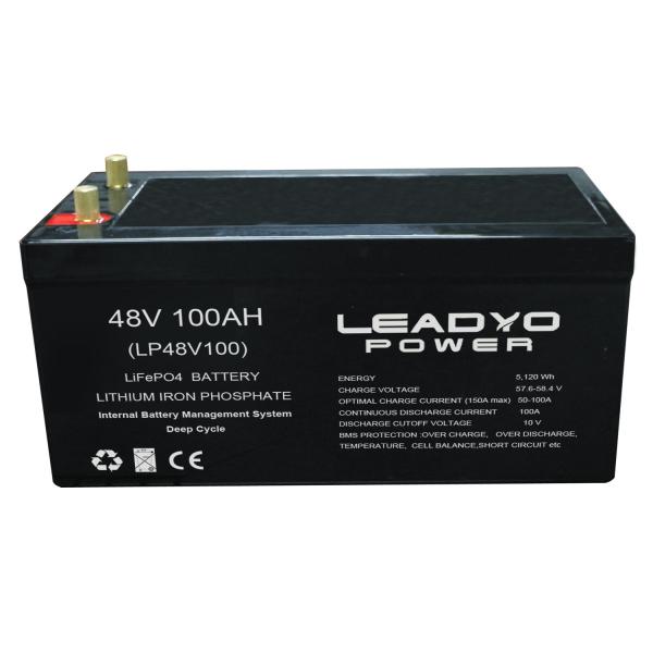 IP67 Lithium Ferro Phosphate 48V 51.2V 105Ah Golf Cart Battery Peak Current 300A