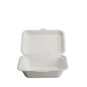 Customized hamburger clam shell biodegradable bamboo fast food container