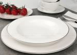 White Gold Line Ceramic Dinnerware Sets Gift Box Packing BSCI Certification