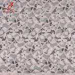 Fashion Swiss Lace Fabric 140cm Width / Embroidered Bridal Lace Fabric