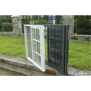China Home Security Pvc Profile Upvc Sliding Windows White Black factory
