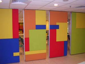 China Acoustic Removable Folding Partition Walls , Multi Color Sliding Aluminium Room Dividers factory