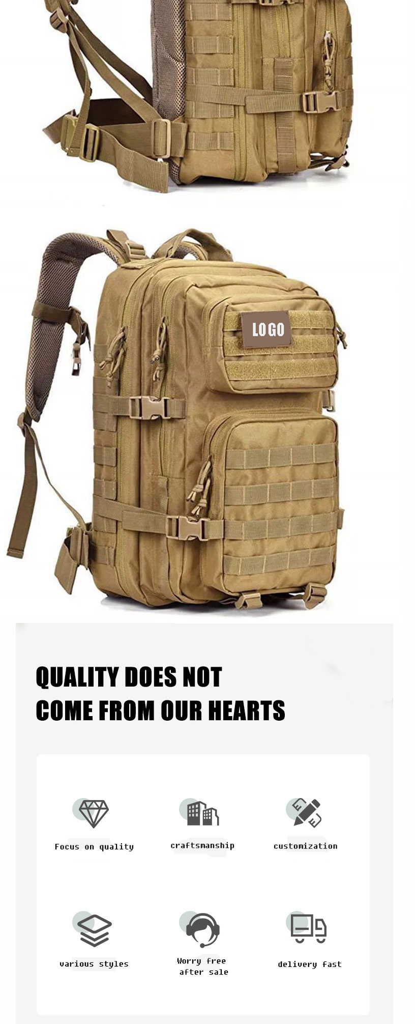 Sympathybag Wild Jungle Outdoor Hiking 36L Backpack Double Shoulder Rucksack Large Capacity Multifunctional Bag