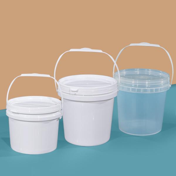 Small 3L Round Food Grade Container Unbreakable PP Plastic Bucket With Handle