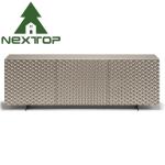 Metal Solid Wood Silver Luxury Sideboard Cabinets For Dining Room Living Room
