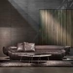 Living Room Luxury Modern Furnitures Gray Sofa Macon Sectional Leather Sofa