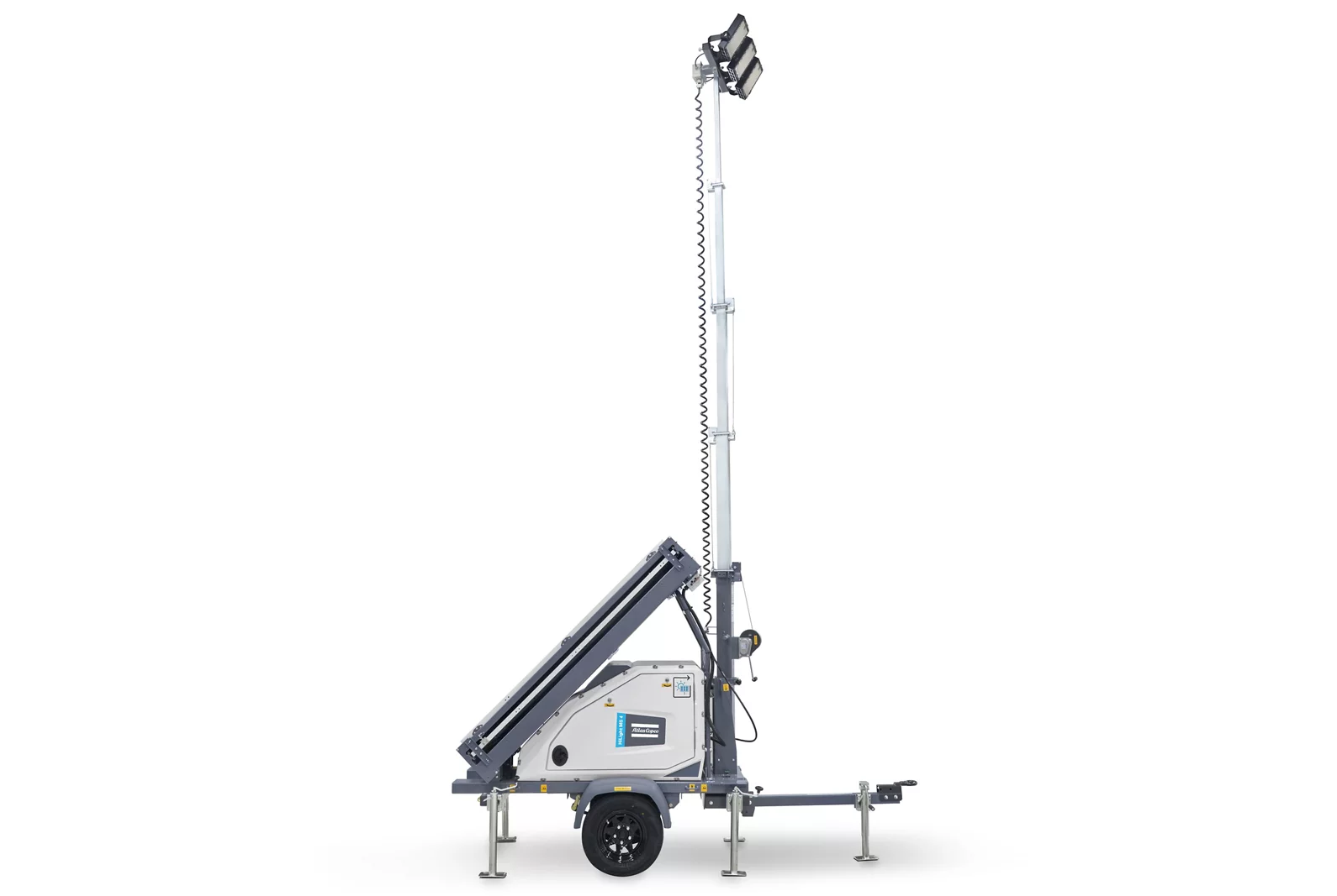 China Wind Resistance Level 110 Km/h Electric Light Tower HiLight MS4 with 3 X 150 Lighting and 3846 M2 Coverage factory