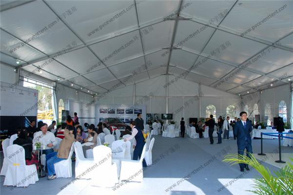 White PVC Cover PVC Event Tent , Large 20m Clear Span Tent For Outdoor Auto