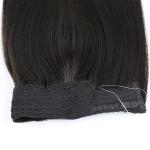 Flip In Halo Hair Extension One Piece Set Black Lace With Fish Wire Clip In