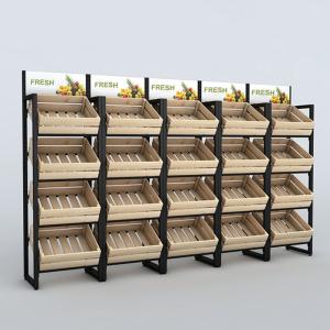 China 920MM 1400MM Steel Vegetable Fruit Display Rack Foldable For Supermarket ISO9001 factory