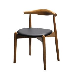 China Wooden Leg Luxury Japanese Style Dining Chair with Modern PU Leather Upholstered Seat and Classic Wood factory
