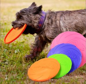 China Pet Frisbee Toy Interactive Training Toys Soft Rubber Dog Toys factory