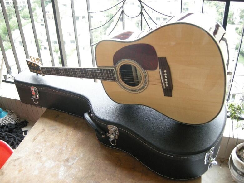 D Classic 45 Dreadnought acoustic guitar with natural Solid spruce TOP with Fishman EQ and hardcase logo
