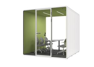 China Acoustic Booth Soundproof Pods For 1-8 Person XL Size With Seating Table Dimmer Big Meeting Room factory