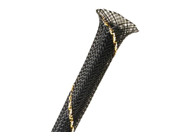 23mm Expandable Braided Cable Sleeving Black PET Monfilament For Cable