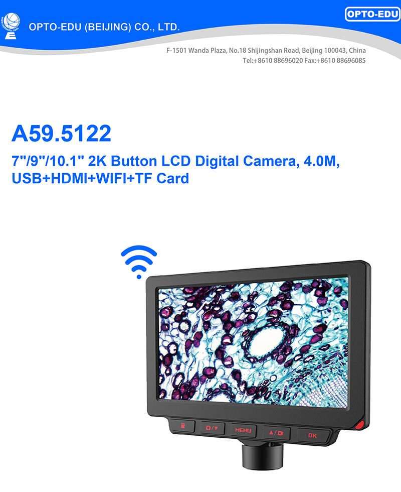 OPTO-EDU A59.5122 7"/9"/10.1" 2K Button LCD Digital Camera 4.0M USB HDMI WIFI TF Card