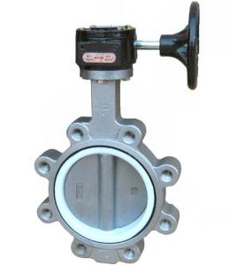 China Lug Type Water Butterfly Valve Shrough Shaft PTFE Bushing Without Pin factory