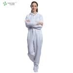 Conductive Fiber Non Static Clothing ESD With Hood Boots For Class 100 Clean