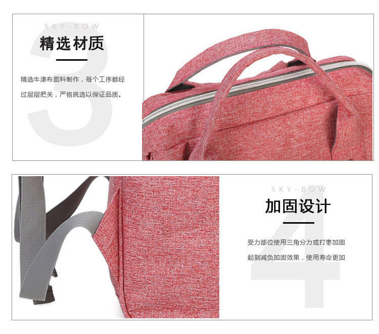 Hot Sale Large Capacity Diaper Baby Bag Multi-Functional Mommy Backpack With Stroller Strap For Mom&Dad