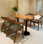 Modern Simple Style Dining Table Set for Office Building Solid Wood Restaurant