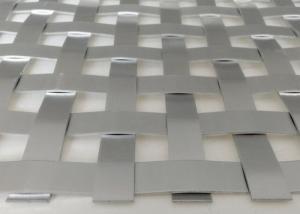 China Fireproof 12m X 4m Architectural Woven Mesh Aluminum Flat Metal Panels factory