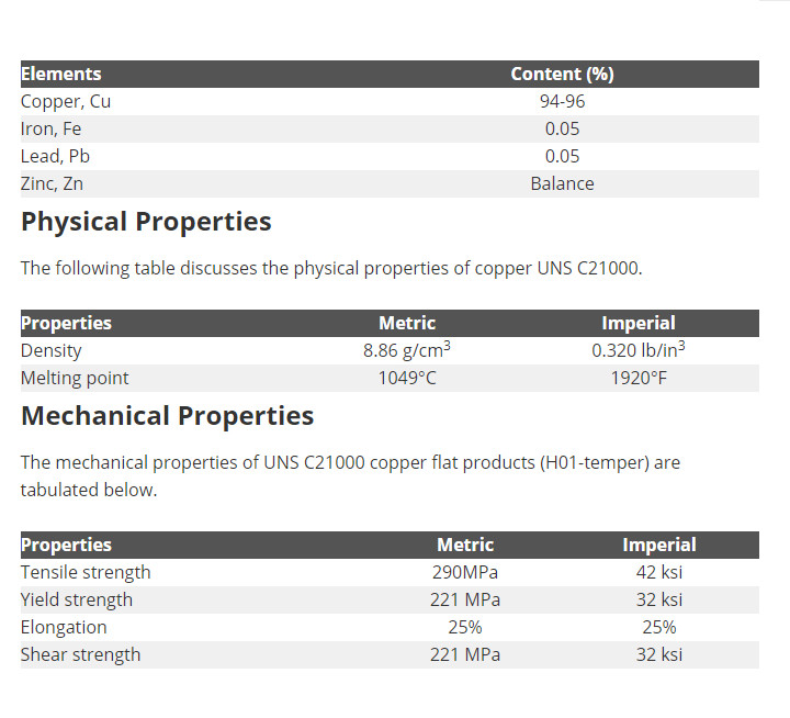 C21000 Metal Brass Sheet Cuzn5 Half Hard , 1220 x 2440mm Thin Brass Sheet