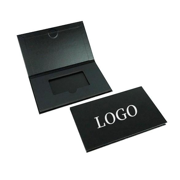 Luxury Black Paper Card Box Packaging Custom Rigid Book Business Credit Wedding