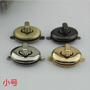 China High quality small oval shape metal handbag accessories gold twist turn lock factory