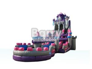 China BSCI Princess Castle Inflatable Water Slides Purple Pink Gray Color factory