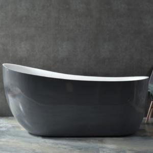 China 1500mm Freestanding Matte Black Corner Bathtub Sustainable Customized factory