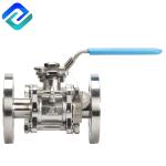 Sanitary Manual 3PC Casting Ball Valve Flanged Connection