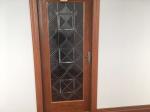 Door Decorative Panel Glass 22"*64" Black Patina Natural Wood Style