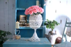 China 2016 new style wicker garden baskets support foot white color factory