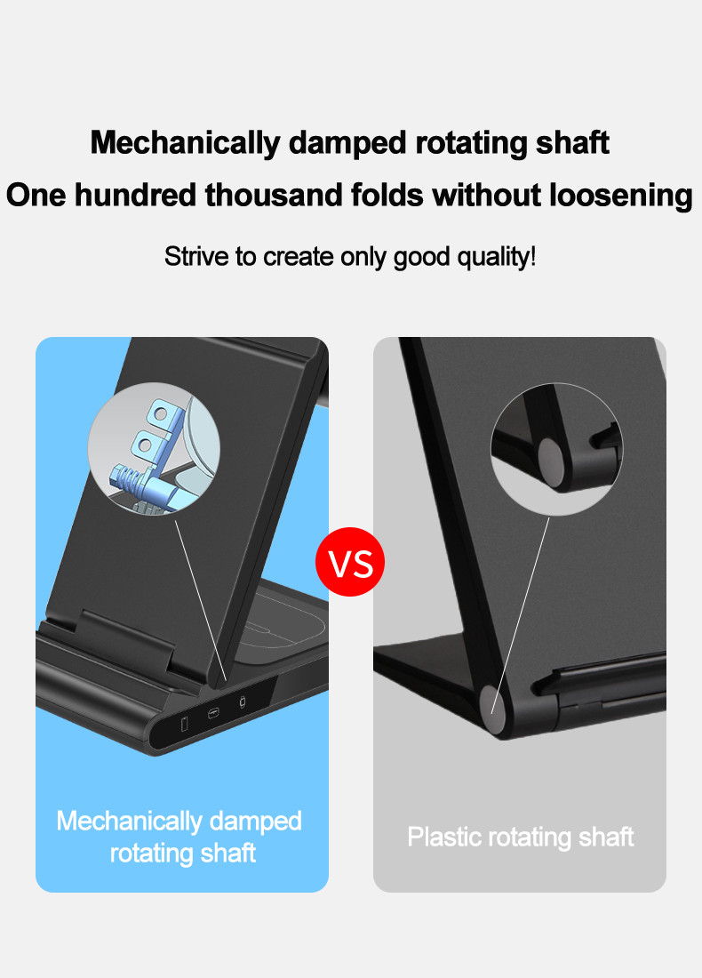 3-In-1 Multifunctional Foldable Wireless Charging Stand for Smartphones