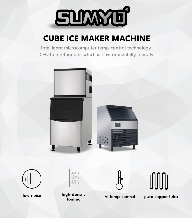 Commercial Electric Ice Maker for Bars Supermarkets and Kitchens with LED Light Refrigerator Type Cooling Climate
