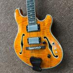 F Hole Hollow Body Electric Guitar with Ebony Fingerboard Chrome Hardware free