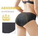 3xl 4x 5x Lace Period Panties Plus Size Sexy Mid Waist Absorbency 4 Layer