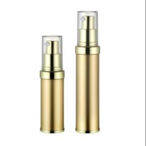 China 20ml Airless Pump Bottle Gold Single Wall UV Proof Refillable Offset Printing factory
