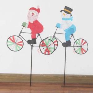 China Christmas Bicycle Windmill Santa and Snowman factory